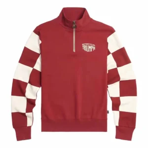 PREWITT 1/4 ZIP SWEAT RED / BONE